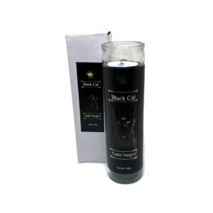 Shreyshti Candle Glass Jar Black Cat, Scented Approx 8" for spell, wiccan, pagan, rituals, reiki, religious, aroma therapy purposes